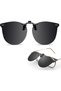 Polarized clip-on sunglasses, unisex, UV400 protection, flip-up design, suitable for driving, travel, and outdoor sports.
