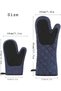 Short cotton quilted silicone denim heat-resistant gloves, heat-resistant and non-slip, perfect for cooking, baking and grilling, 2-pack. - 3