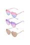 3-Piece Heart-Shaped Children Sunglasses Set Cute Bee UV Protection Polarized Specially Made for Toddlers Girls 3 to 10 Years Style 2