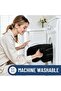 Bathroom Mat 40x60cm Super Soft Absorbent Fleece Machine Washable Black - 3