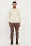 Men's Regular Fit Brown Trousers - 3