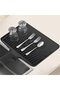 Suitable for Draining Mat Silicone Built-in Drain Non-Slip Easy Clean Heat-Resistant 40x33cm Black - 3