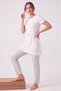 Women's Four Seasons Crew Neck Short Sleeve Viscose Short Tunic White - 3