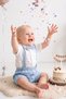 Baby Boy Muslin 3-Piece Set Bow Tie Suspender Shirt Shorts Pants 100% Cotton 6-24 Months - 2
