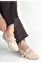 Jorwi Beige Leather Ballerina Shoes - 2