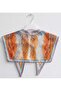 Shoulder Collar Scarf Accessory Turquoise Orange Lila Tiles Brown Black Abstract Striped Batik Inspired Geometric Pattern - 2