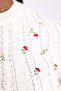 Ecru Floral Embroidered Short Sleeve Knitwear 142 - 6