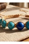 Special Design Handmade Blue Agate Natural Stone Macrame Bracelet - 2
