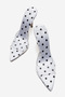 Women's White Polka Dot Detailed Pointed Toe Thin Heeled Transparent Strap Slippers Sona - 3