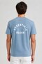Men Crew Neck Short Sleeve Brand Logo T-Shirt, Slate Blue - 3
