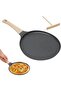 Black crepe pan 24cm - non-stick pan - dough divider - pancakes flat pan with non-stick coating