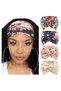 Women's headscarves 4-pack wide retro headscarves, knotted cute headband accessories