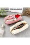 2-Pack Ribbed Cloth Pencil Cases Stationery Cosmetic Bag Beige Pink Girl - 3