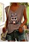 Women's Short Sleeve V-Neck Patterned Viscose Blouse - 3