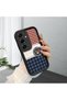 Samsung Galaxy S25 Plus Compatible Cute Bear Protective Case, Mix of Plaid and Lines, Impact Blocking