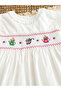 Girls Off-White Embroidered Smocked Dress - 4