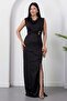 Low Neckline Waist Buckled Satin Dress K-262652 - 3