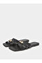 Black Flat Sandals with Buckle Detail - 2