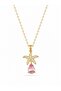 316L Steel Chain Gold Color Star Model Pink Drop Stone Model Necklace