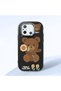 Redmi 12C Compatible Case Camera Protective Black Silicone Couple Phone Case with Bear Pattern