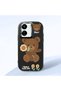 Poco C65 Compatible Case Camera Protector Black Silicone Couple Phone Case with Bear Pattern