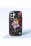 Samsung Galaxy S25 Compatible Case Camera Protector Black Silicone Couple Phone Case Heart Pattern
