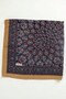 Women's Navy Blue Mustard Authentic Tile Patterned Stitched Writing Cotton Cheesecloth Scarf - 2