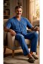 Kly 9050 100% Cotton Buttoned V-Neck Half Sleeve 3-Piece Shorts Pajama Set - 2