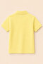 Children's Unisex Light Yellow Short Sleeve Polo Collar T-Shirt 100% Cotton Lakos Fabric - 4