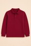 Children's Unisex Burgundy Long Sleeve Polo Collar T-Shirt 100% Cotton Lakos Fabric - 3