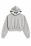 Women's Gray Crop Hoodie Sweatshirt – Long Sleeve Basic Hooded Sweatshirt - 2