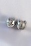 Brass Silver Color Hollow Minimal Heel Stud Earrings - 2