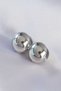Brass Silver Color Hollow Minimal Heel Stud Earrings