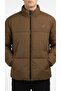 Men's Coat Puffer Stand Collar Zipper Pocket Padded Block Stitching Winter Puffer Casual Regular Fit Mnj3638-Bk - 3