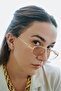 Mm Gold Frame Honey Color Glass Sunglasses - 5