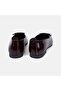 Women's Burgundy Crocodile Printed Square Toe Leather Ballerinas - 5