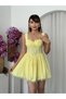Women's Sari Mini Dress with Strappy Bodice Detail and Lace Trim - 2
