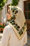 Cotton Shuttle Lace Embroidered Writing Floral Pattern Square Headscarf Traditional Handcrafted Lightweight and Stylish