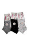 Women's 6 Pairs Cotton Booties Socks Large Polka Dot Patterned Black White Gray - 2