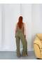 Women's Khaki Floral Buttoned Linen Suit with Lace Detail Vest Nh26362 - 6