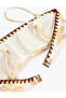 Palm Tree Patterned Crochet Detailed Strapless Bikini Top with Removable Straps - 2