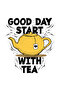 A Good Day Begins with Tea Printed Women's T-Shirt - 4