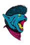 Men's Oversize T-Shirt Punk Aesthetic Cat Bandana Mouth Lightning Motif Art Print Casual Comfortable - 3