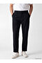 Navy Blue Relax Fit Gabardine Men's Pleated Trousers