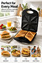 Olsenmark 1400W 4 Slice Sandwich Maker| Non-Stick Coated Plates| Automatic Temperature Control| Cool Touch Handle| Lock System| Power Indicator| Black - 7