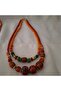 Handmade Orange Bohemian Short Women's Necklace - 2