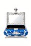 Silver Plated Embossed Rose Pattern Mirrored Jewelry Box - 6