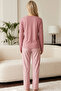 Powder Patterned Embroidered Cotton Lycra Knitted Pajama Set26240317 - 3