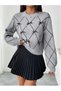 Ribbon Embroidered Crew Neck Women's Knitwear Sweater - 4