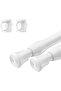 Extendable Wardrobe Rod,Telescopic Closet Pole with Rotatable Rod Hooks, Adjustable Stainl
